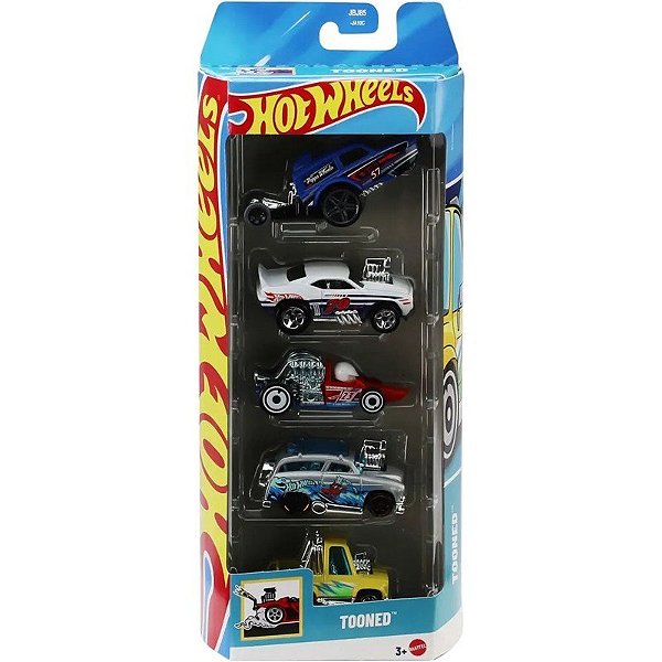 Kit de Carrinhos Hot Wheels Tooned Mattel - JBJ85 (5 unidades)