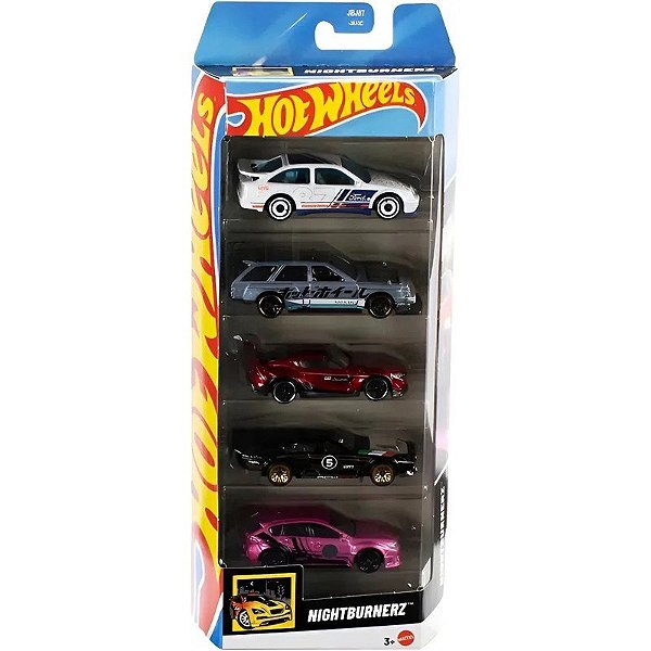Jogo de Carrinhos Hot Wheels Nightburnez Mattel - JBJ87 (5 unidades)