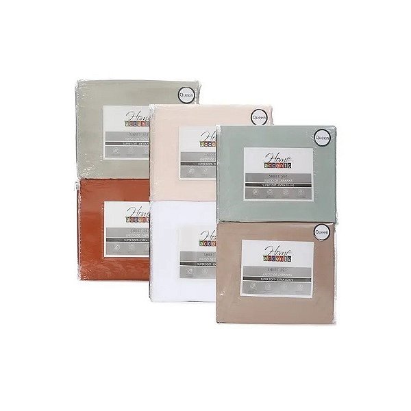 Jogo de Lençóis Home Accents Queen Microfibra 4 Peças Sortido