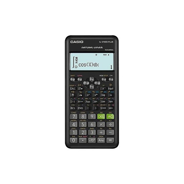 Calculadora Científica Casio FX-570ESPLUS-2-W 2ND Edition – 12 Dígitos – Pilha AAA – Preto