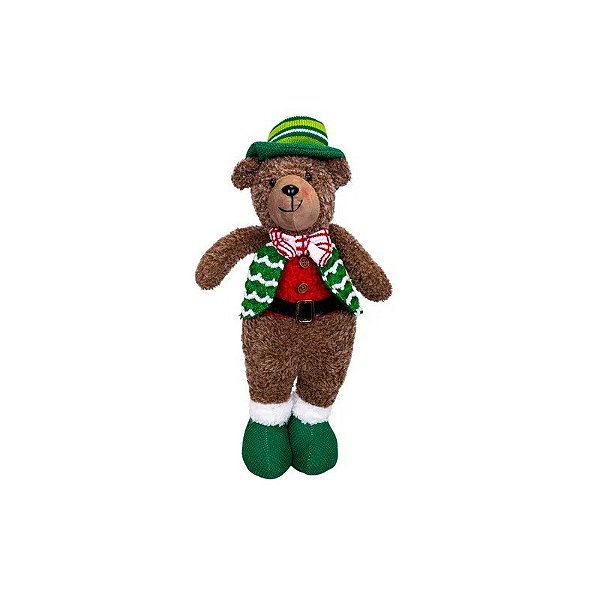 Boneca de Natal Urso com Chapéu 50 CM Verde