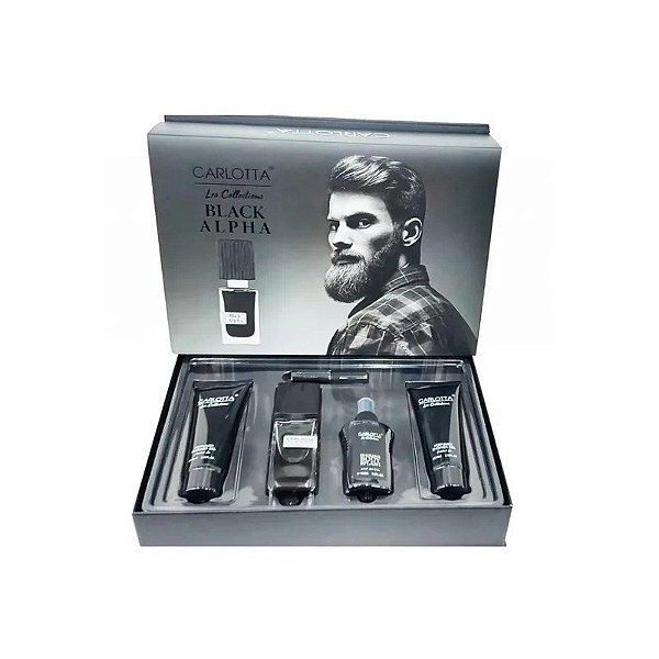 Kit Perfume Masculino Carlotta Afegão Black 5 Peças