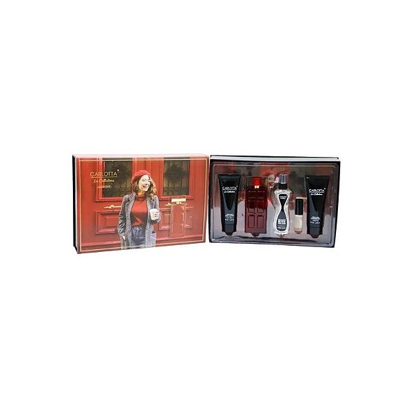 Kit Perfume Feminino Carlotta Adress Red 5 Peças