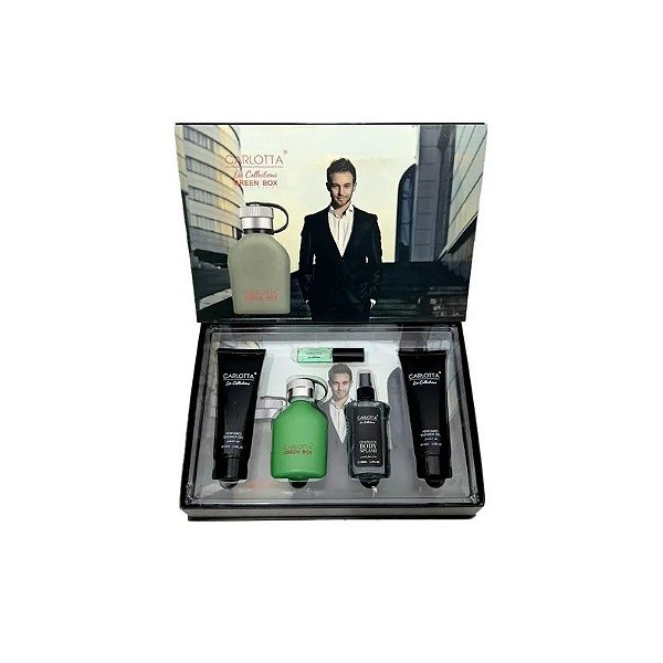 Kit Perfume Masculino Carlotta Green 5 Peças