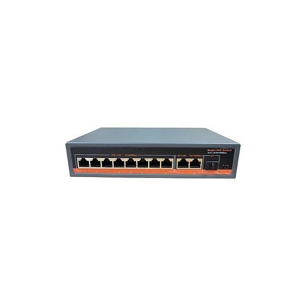 Switch Gerenciável 8 PoE 120W 10/100/1000M 8 PoE+2G RJ45+SFP F0821GBL