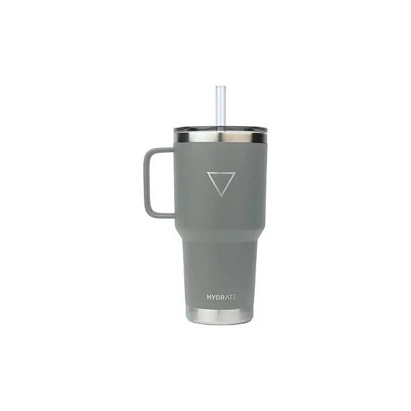 Copo Térmico Hydrate Beer Mug - 887ML - com Canudo - Cinza