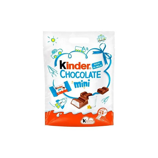 Pacote de Chocolate Kinder Mini com 72 Unidades de 460G