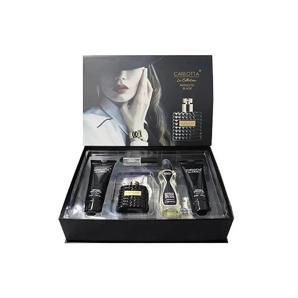 Kit Perfume Feminino Carlotta Absolute Black 5 Peças