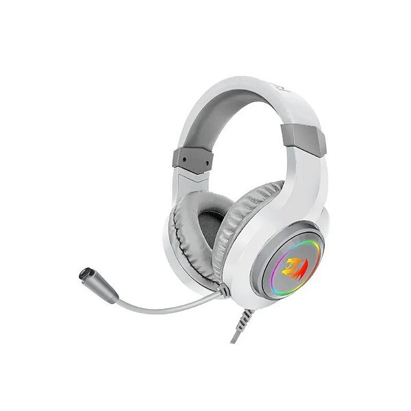 Fone de Ouvido Gamer Redragon H260W-RGB Hylas/ Drivers 50MM/ P2/ USB/ Adaptador 3.5MM -Branco