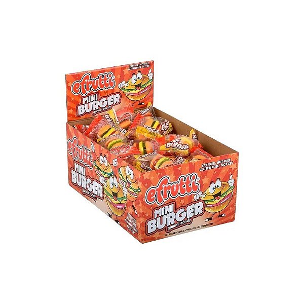 Caixa de Bala de Gelatina Efrutti Mini Burguer Gummi 60x9g