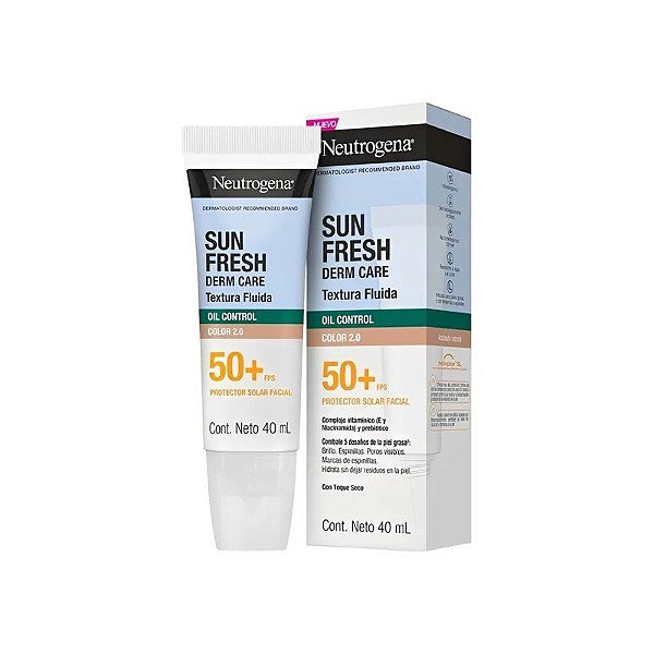 Protetor Solar Neutrogena Sun Fresh Derm Care Oil Control FPS 50+ Cor 2.0 - 40ML