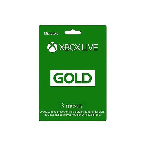 Assinatura Xbox Live Gold 3 Meses