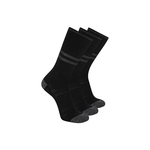Meia Masculina Skechers 3 Pares 1/2 Terry Preto 10-13