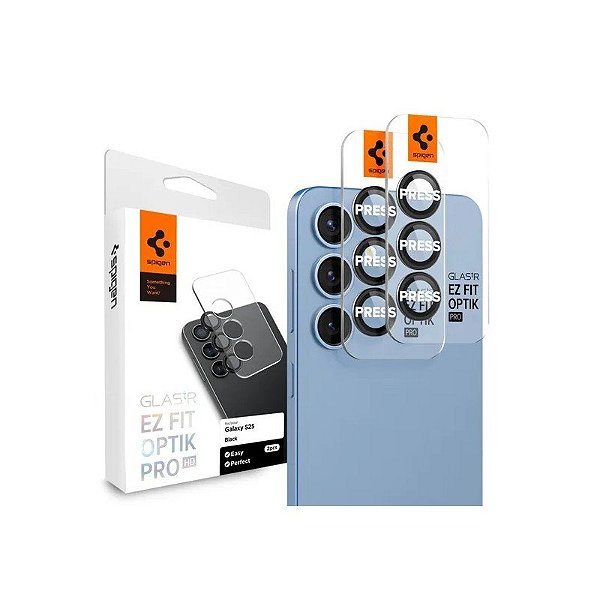 Película Protetora de Câmera Spigen Samsung S25 Glas Optik Pro Preto AGL09090