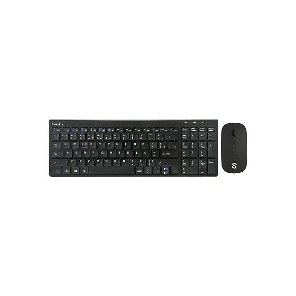 Kit Mouse e Teclado Smartfy TW01B - Sem Fio - Português - Preto