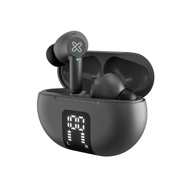 Fone de Ouvido Klip Xtreme Edgebuds KTE-755GR Bluetooth Cancela Ruído Ativo - Cinza