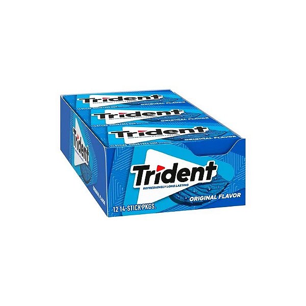 Chiclete Trident Americano Original Azul Sem Açúcar Caixa 12x30g