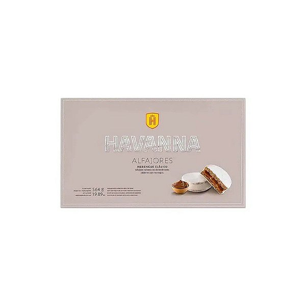 Caixa com 12 Alfajores Havanna Recheio Doce de Leite Cobertura Branca 55G