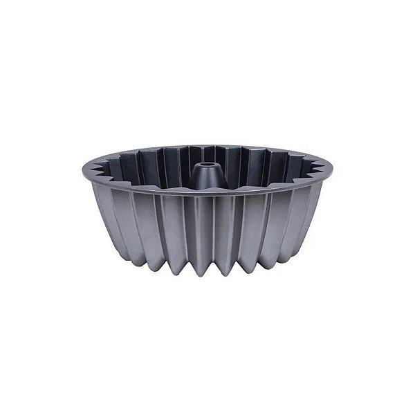 Forma Alta para Bolo Bundt, Redonda, Antiaderente, 24X9CM, Prateada