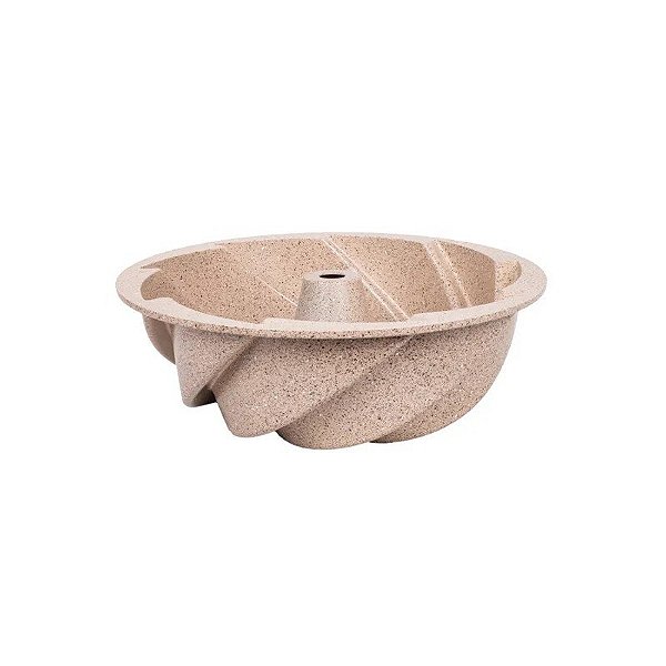 Forma Redonda Antiaderente Espiral Tipo Bundt, 24X8,5CM, Bege