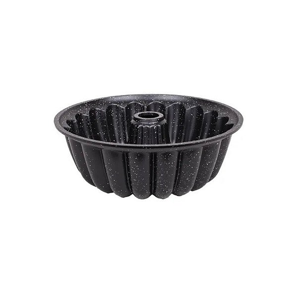 Forma Redonda Antiaderente para Bolo Bundt, 24x9cm, Preta