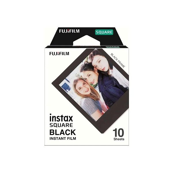 Papel Térmico Fujifilm Instax Quadrado Preto - (10 Folhas de Filme)
