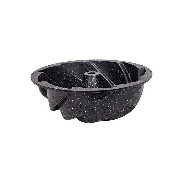 Forma Espiral Antiaderente para Bolo Bundt, 24X8,5cm, Preta