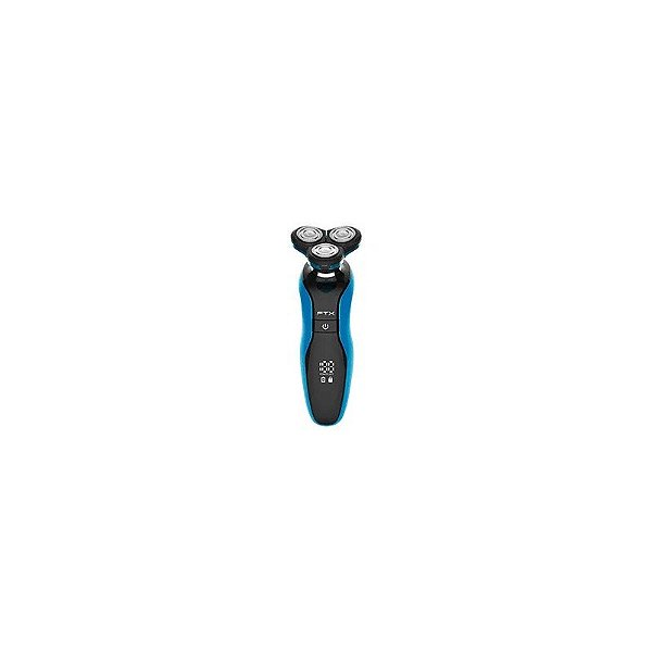 Barbeador FTX ESH-300 Recarregável - Preto / Azul (Kit 12 Em 1)