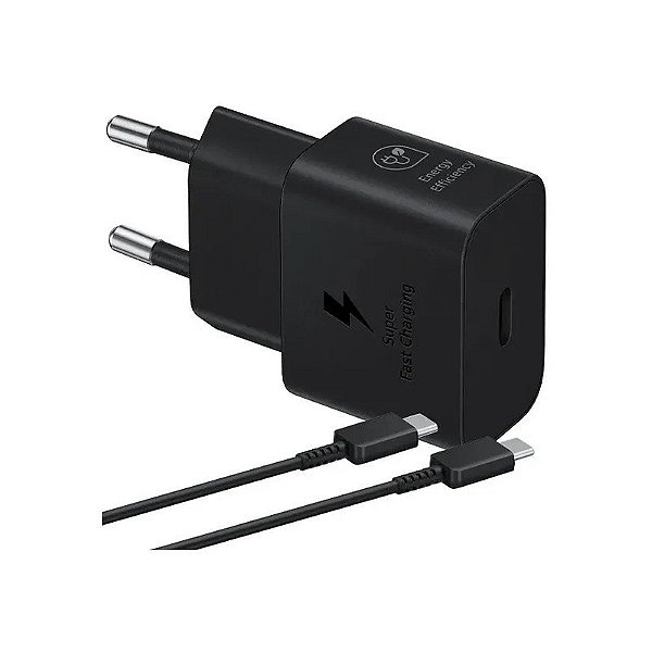 Carregador Samsung EP-T2510XBEGWW USB-C de 25 Watts + Cabo USB-C