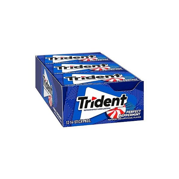 Caixa de Chicletes Trident Americano Perfect Peppermint Sem Açúcar 12X30G