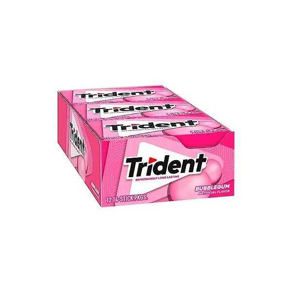 Chiclete Trident Americano Bubblegum Sem Açúcar Caixa 12X30G
