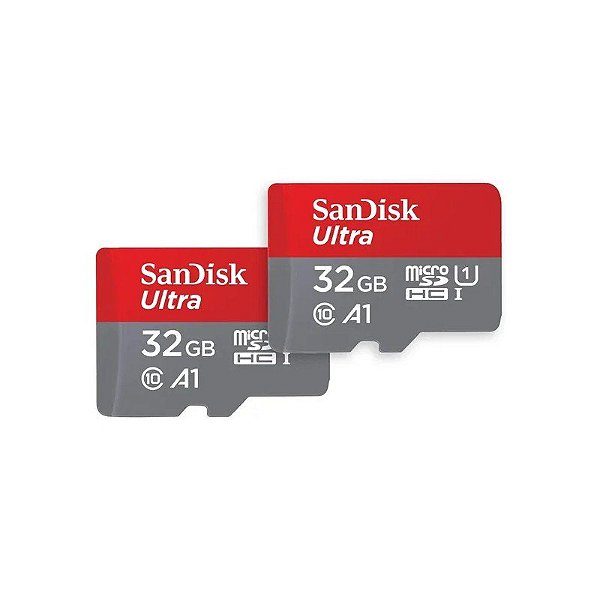 Cartão de Memória Sandisk 32GB Micro SD Ultra Plus 130MBS 2 Unidades