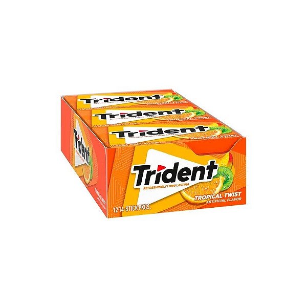 Chiclete Trident Americano Twist Tropical Sem Açúcar Caixa 12x30g