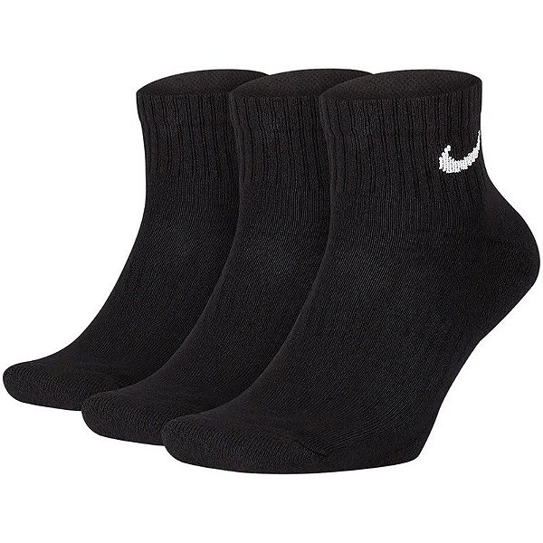 Meias Nike Sock Cushioned Cano Tornozelo SX7667-010 (3 Pares)