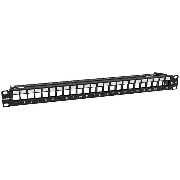 Painel de Conexão Hikvision DS-1CP0U24-1U Blank Patch Panel 24 Portas (caixa feia)