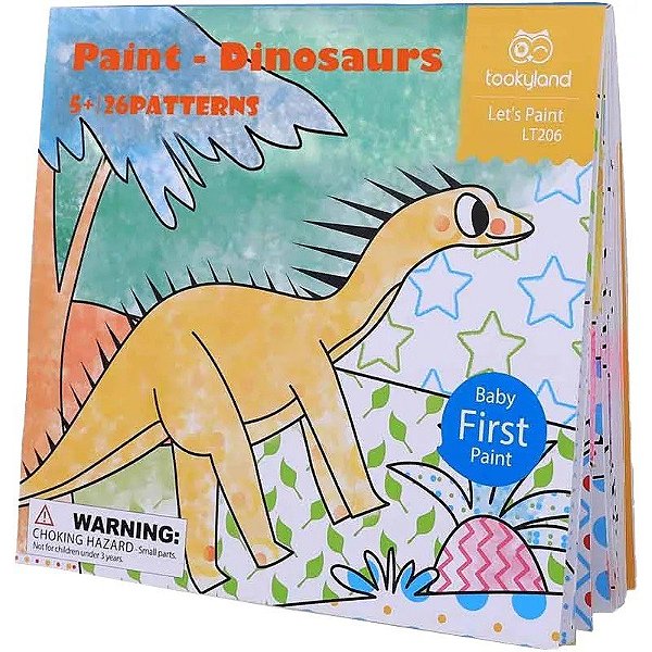 Livro para Pintar com Água Tookyland Paint Dinosaurs - LT206
