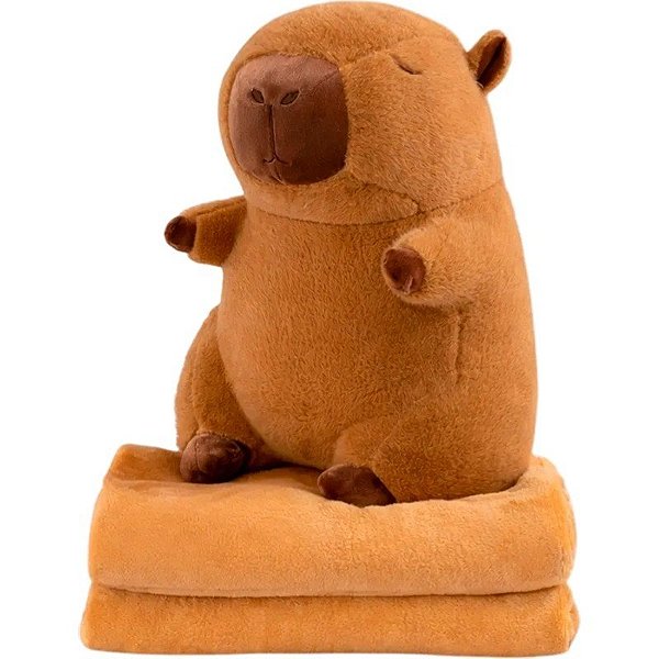 Peluche de Capivara com Cobertor Interno