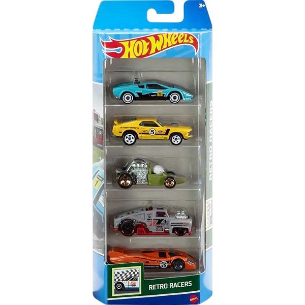 Jogo de Carrinhos Hot Wheels Retro Racer (5 unidades) Mattel 1806-HTV50