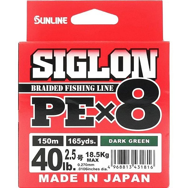 Linha Multifilamento Siglon PEx8 40lb 18.5kg 0.270mm 150m