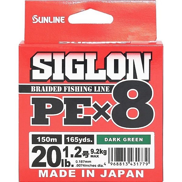 Linha Multifilamento Siglon PEx8 20lb 9,2kg 0,187mm 150m