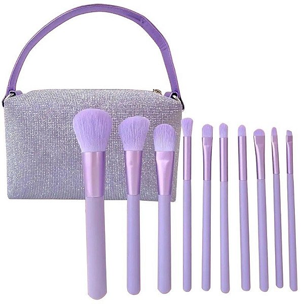 Kit Pincéis Brochas+Bolsa Ruby Face Y41966 (10 Peças)