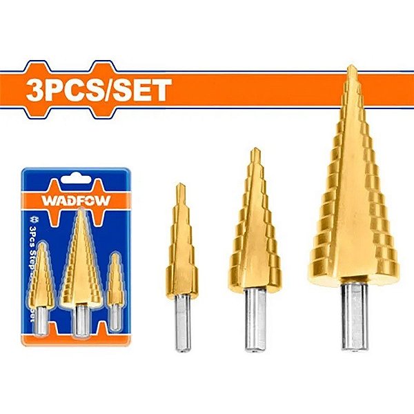 Jogo de Brocas Escalonadas para Metal - Wadfow WJD3401 4-32mm (3 peças)