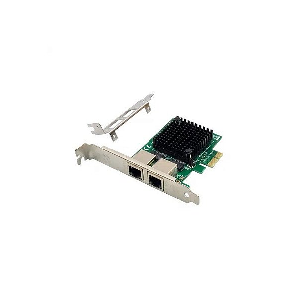 Placa PCI-E X1 Dupla RJ45 Gigabit Ethernet Nic 82571