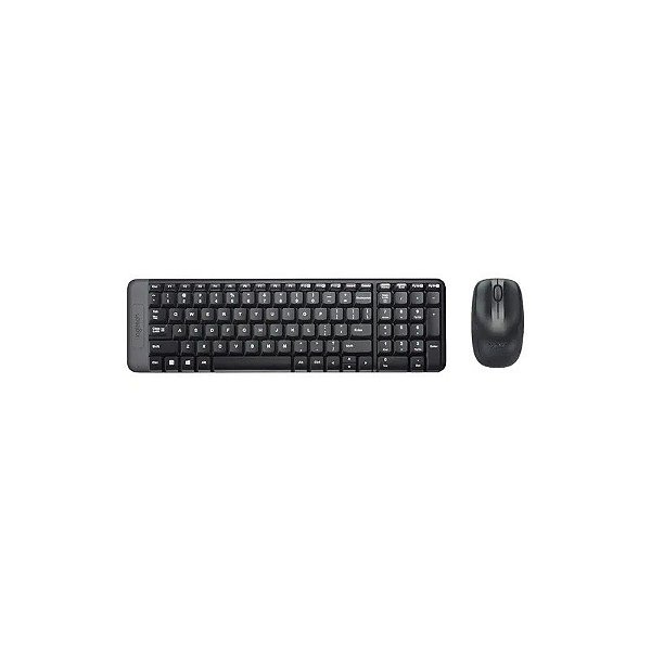 Teclado Logitech + Mouse Sem Fio USB Preto MK220 920-004430