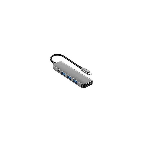 Hub USB-C 3.1 Satellite A-HUBC58 5 Portas / HDMI / 3 USB 3.0 / USB-C Fêmea - Cinza