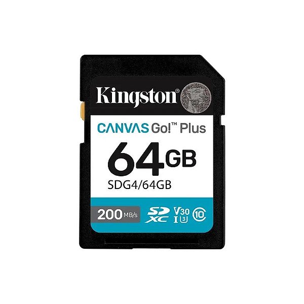Cartão de Memória SD Kingston Canvas Go! Plus 64GB 200MBS - SDG4/64GB
