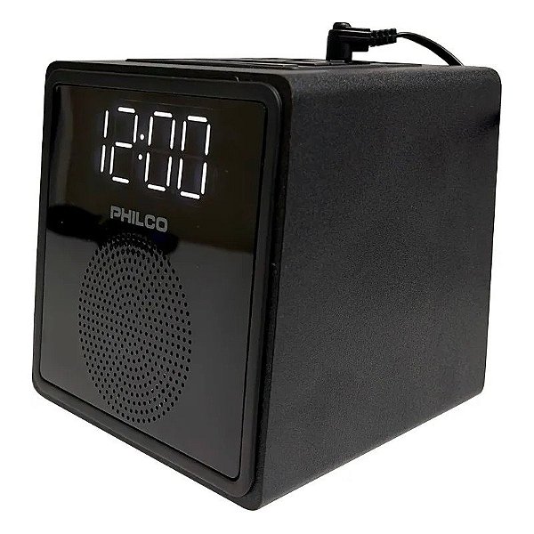 Rádio Relógio Philco 0.9" Despertador Dual Alarm Radio PAR3206BT FM Bivolt - Preto