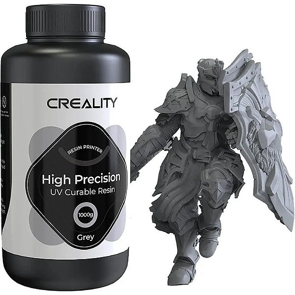 Resina Curaável para Impressora 3D Creality Alta Precisão 1000g - Cinza