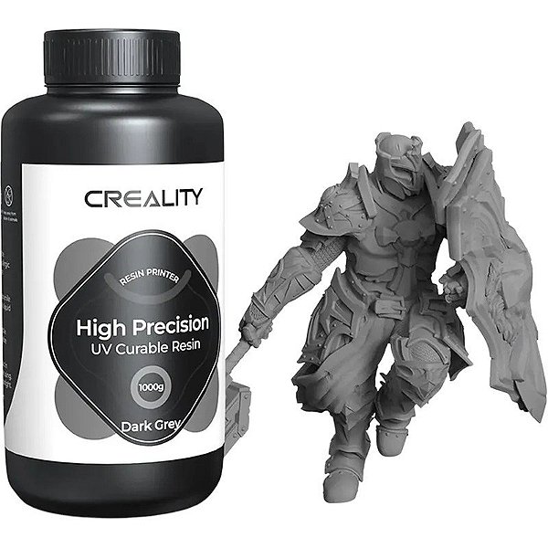 Resina Curável para Impressora 3D Creality de Alta Precisão 1000g - Cinza Escuro