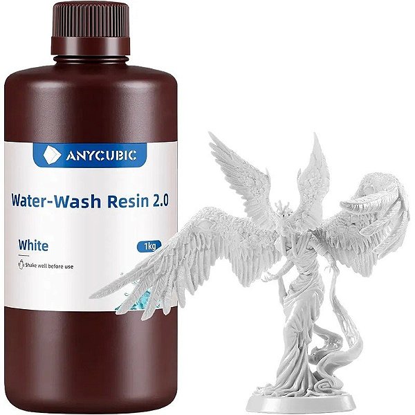 Resina Anycubic Water-Wash 2.0 para impressora 3D 1Kg - Branca
